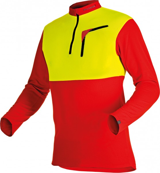 Zipp-Neck Shirt Neon langarm