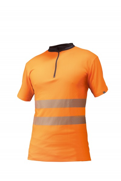 PFANNER Zipp-Neck Shirt EN 20471 kurzarm
